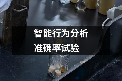 智能行為分析準確率試驗
