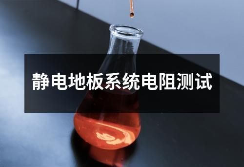 靜電地板系統(tǒng)電阻測(cè)試