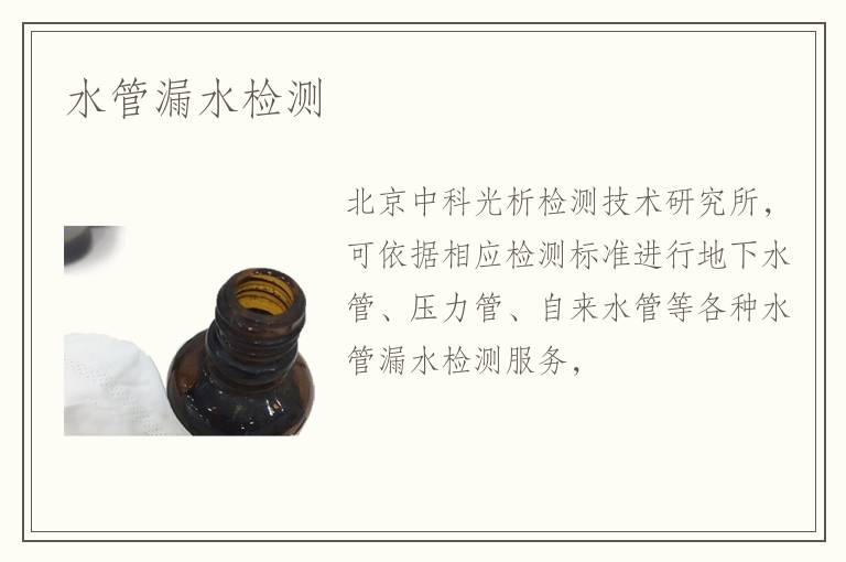 水管漏水檢測(cè)