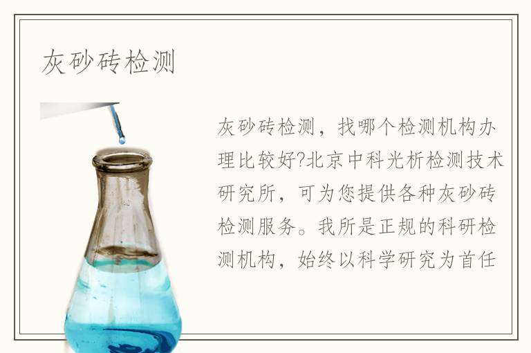 灰砂磚檢測(cè)