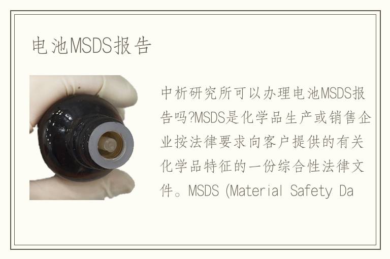 電池MSDS報(bào)告